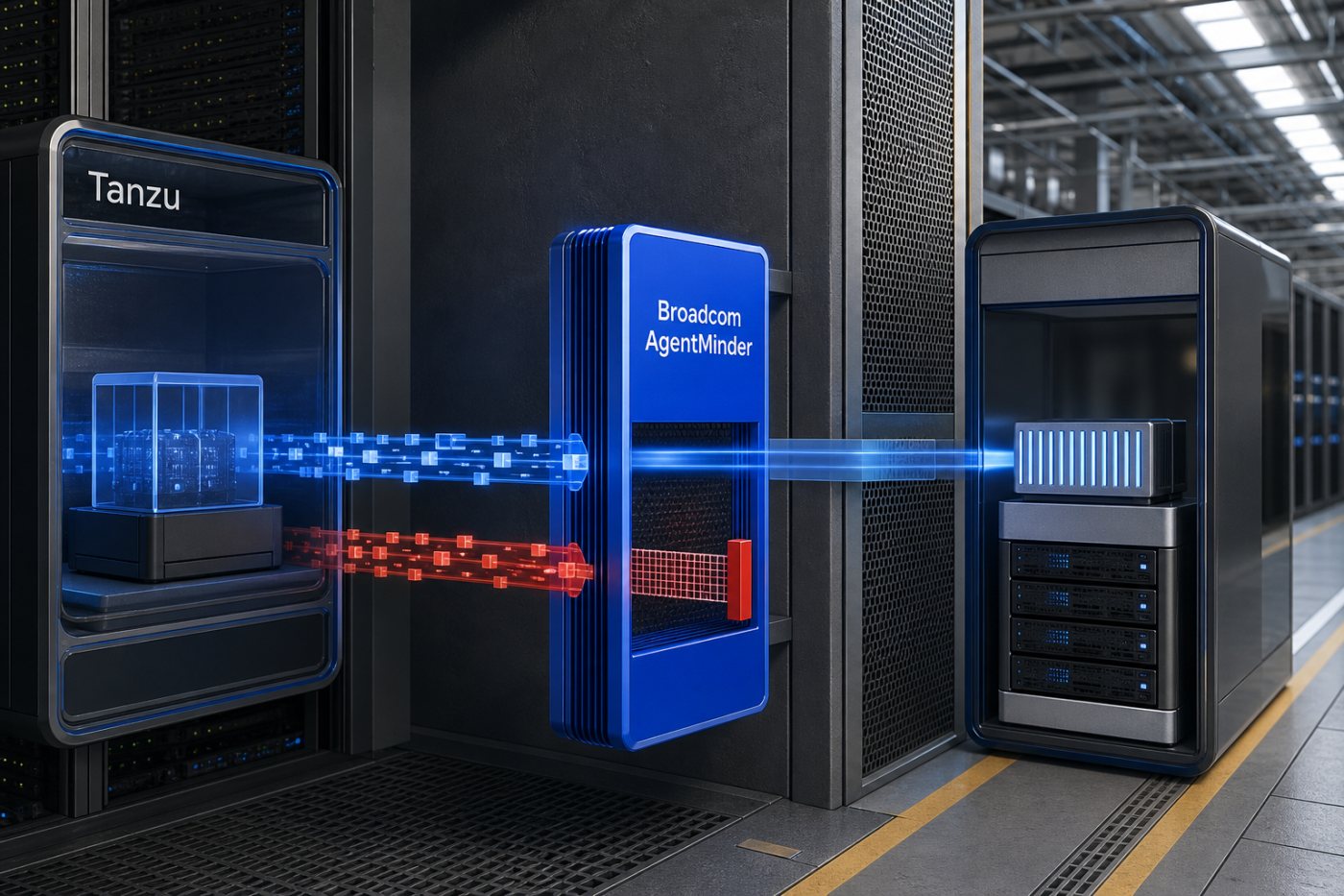 VMware Private AI Cloud میں Tanzu agent layer، AgentMinder authorization اور الگ network controls اپنی اپنی سطح پر درخواست سنبھالتے ہیں۔
