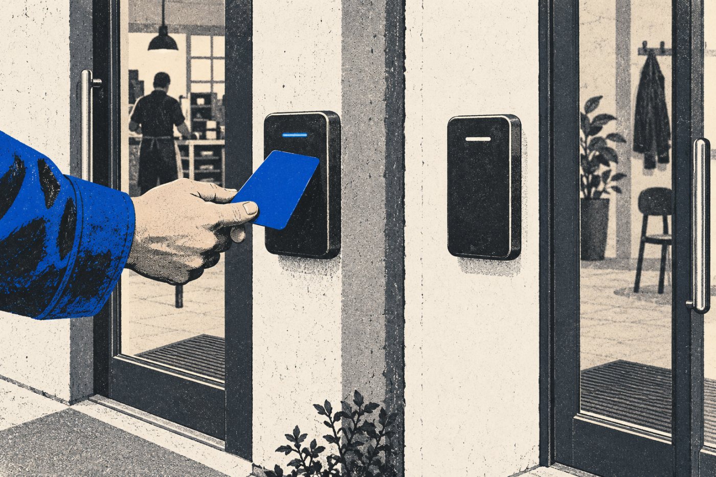 Verschil tussen een werkplek met digitale tijdregistratie en een werkplek zonder actieve registratie.