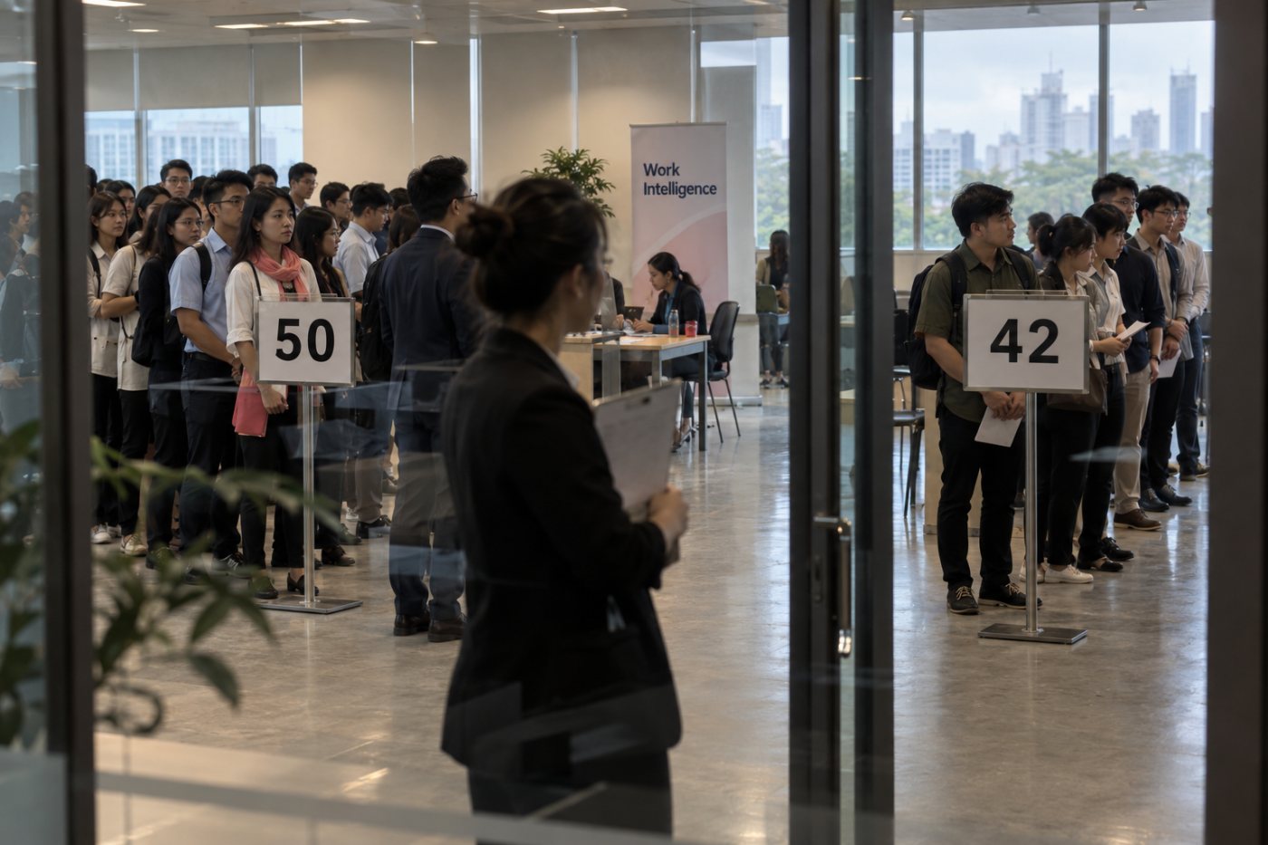 เดโมของ Workday เปรียบเทียบแผนจ้าง 50 คนกับผลประเมินที่ 42 คน