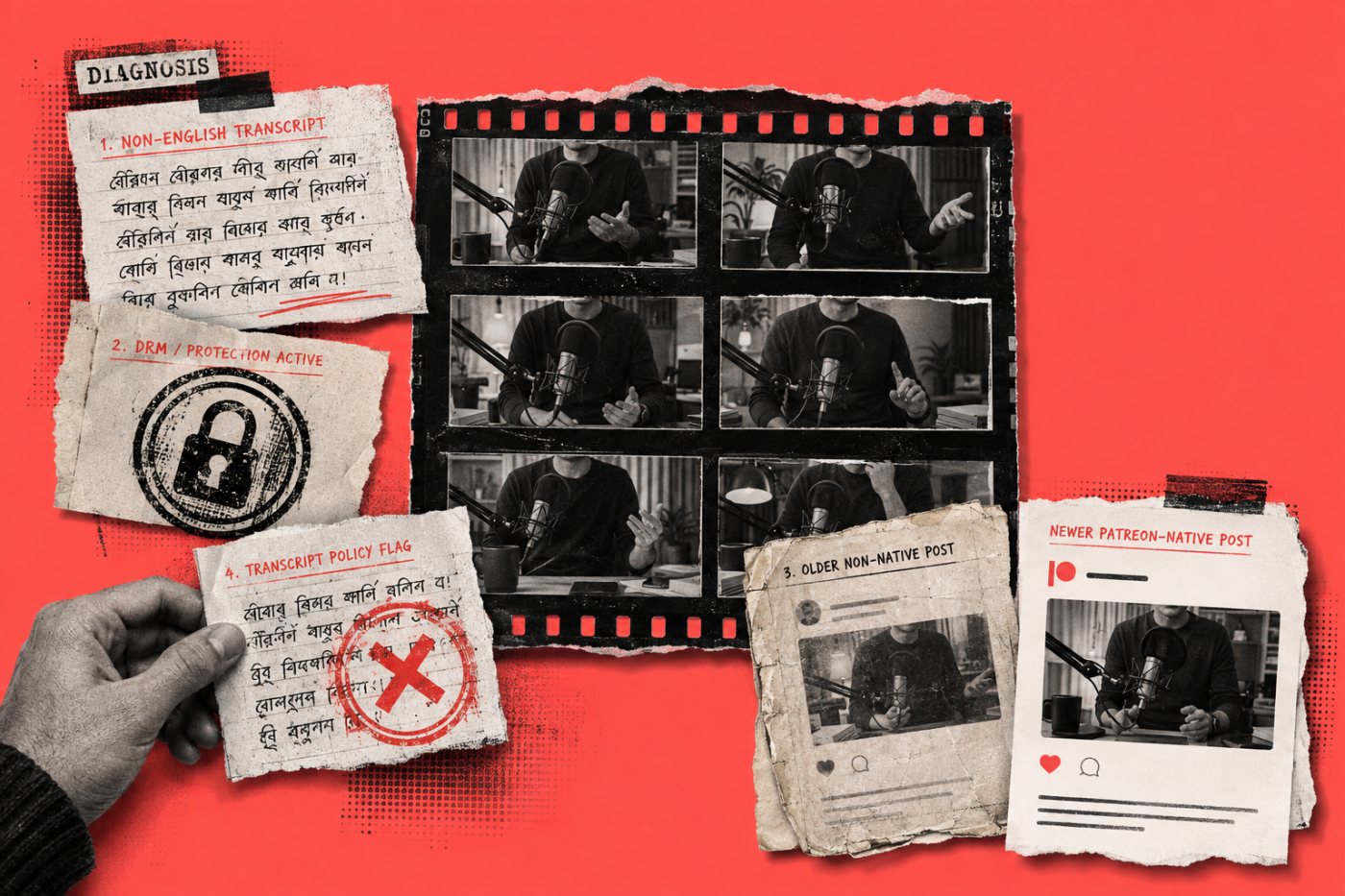 ভাষা, DRM, পুরোনো post ও transcript flag ধরে Patreon Clip না হওয়ার কারণ শনাক্ত করা হচ্ছে