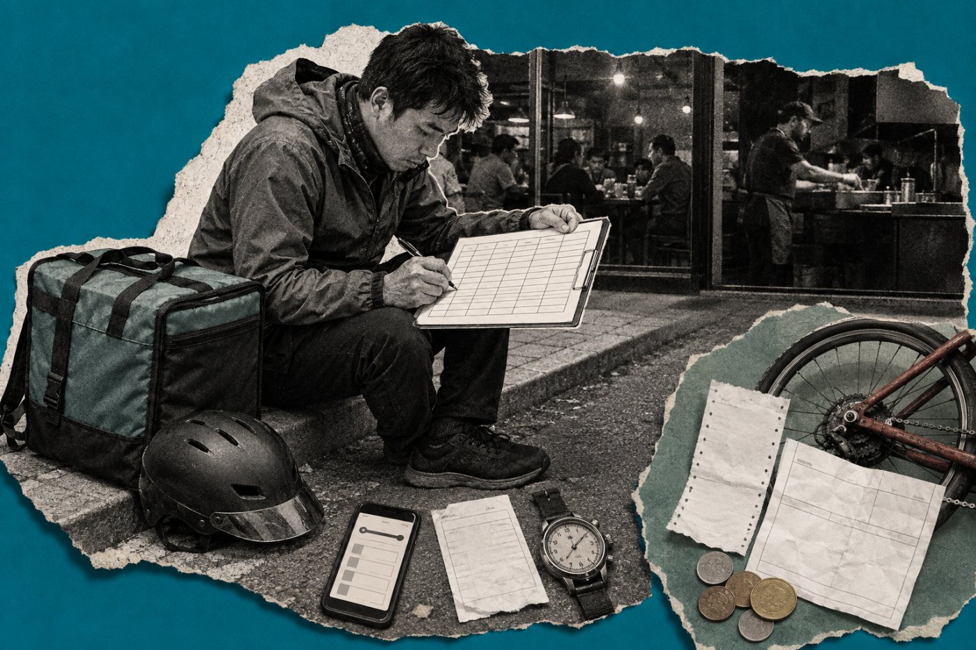 Kuryenin çevrimiçi süre, teklifler, bekleme, ödeme ve giderlerle gerçek saatlik kazancı hesaplaması