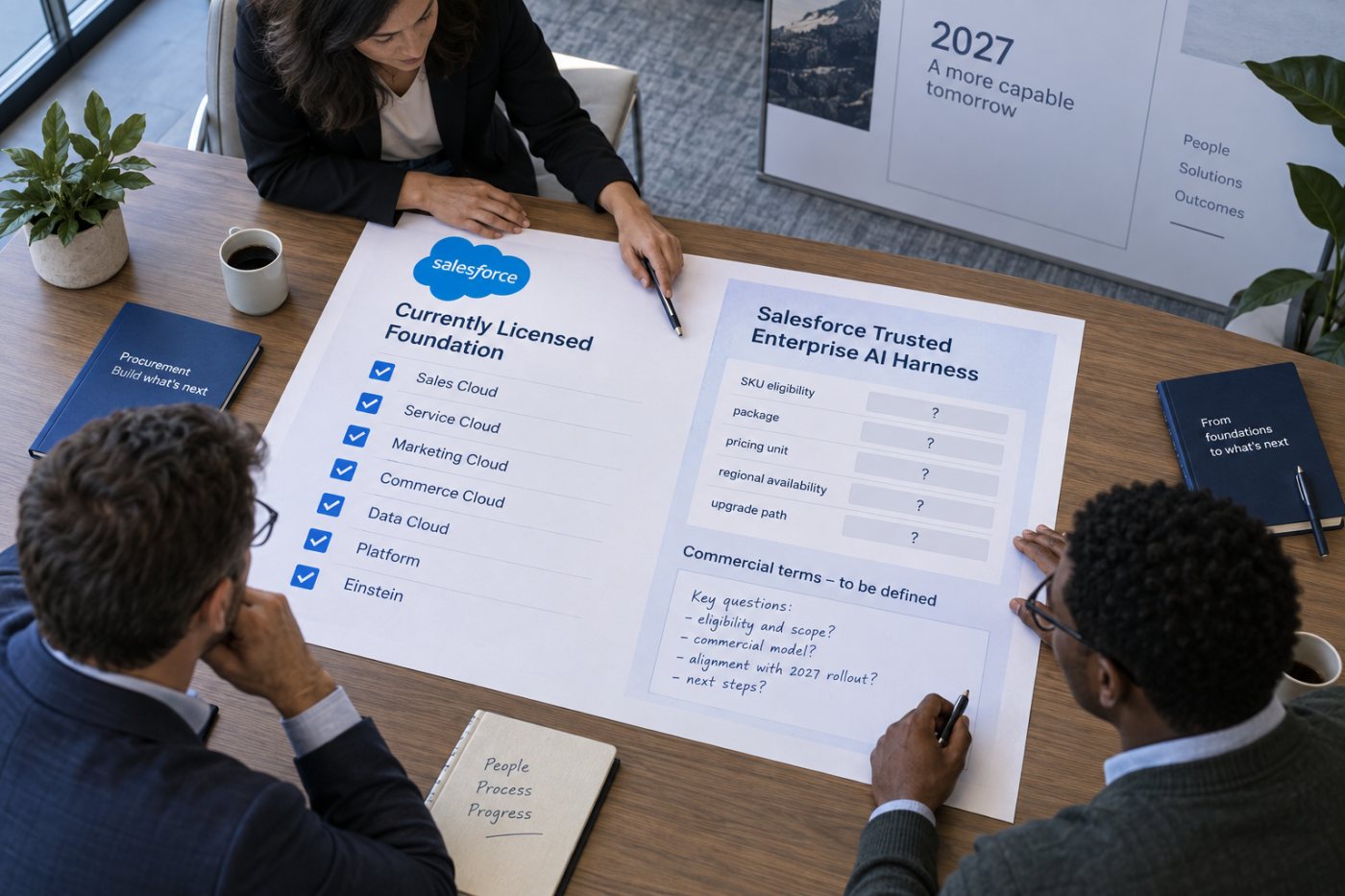 বর্তমান Salesforce বিনিয়োগের পাশে ২০২৭-এর Harness capability, pricing ও upgrade path যাচাই করা হচ্ছে