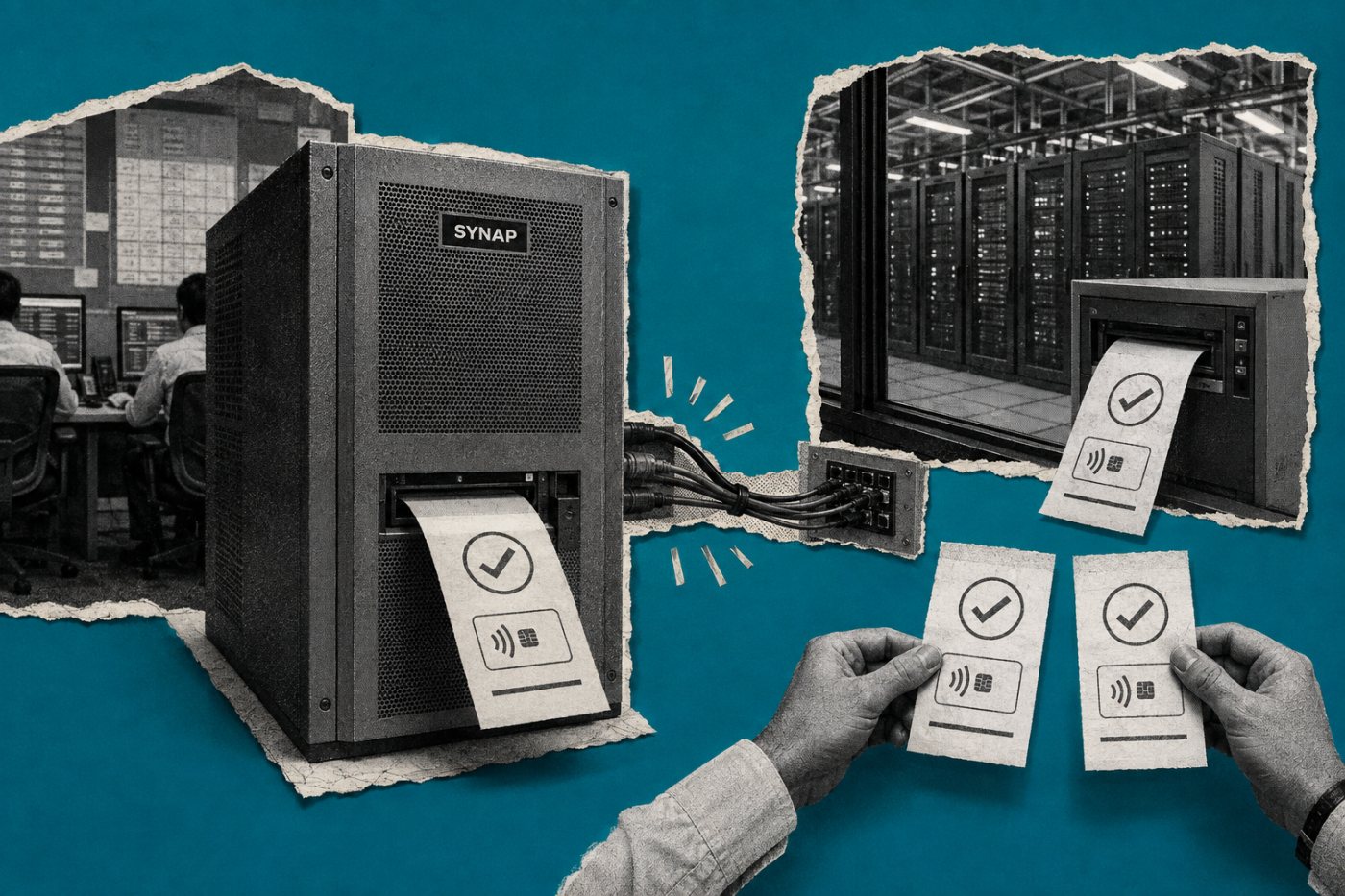SYNAP répartit le traitement des cartes entre l’infrastructure bancaire sur site et le cloud.