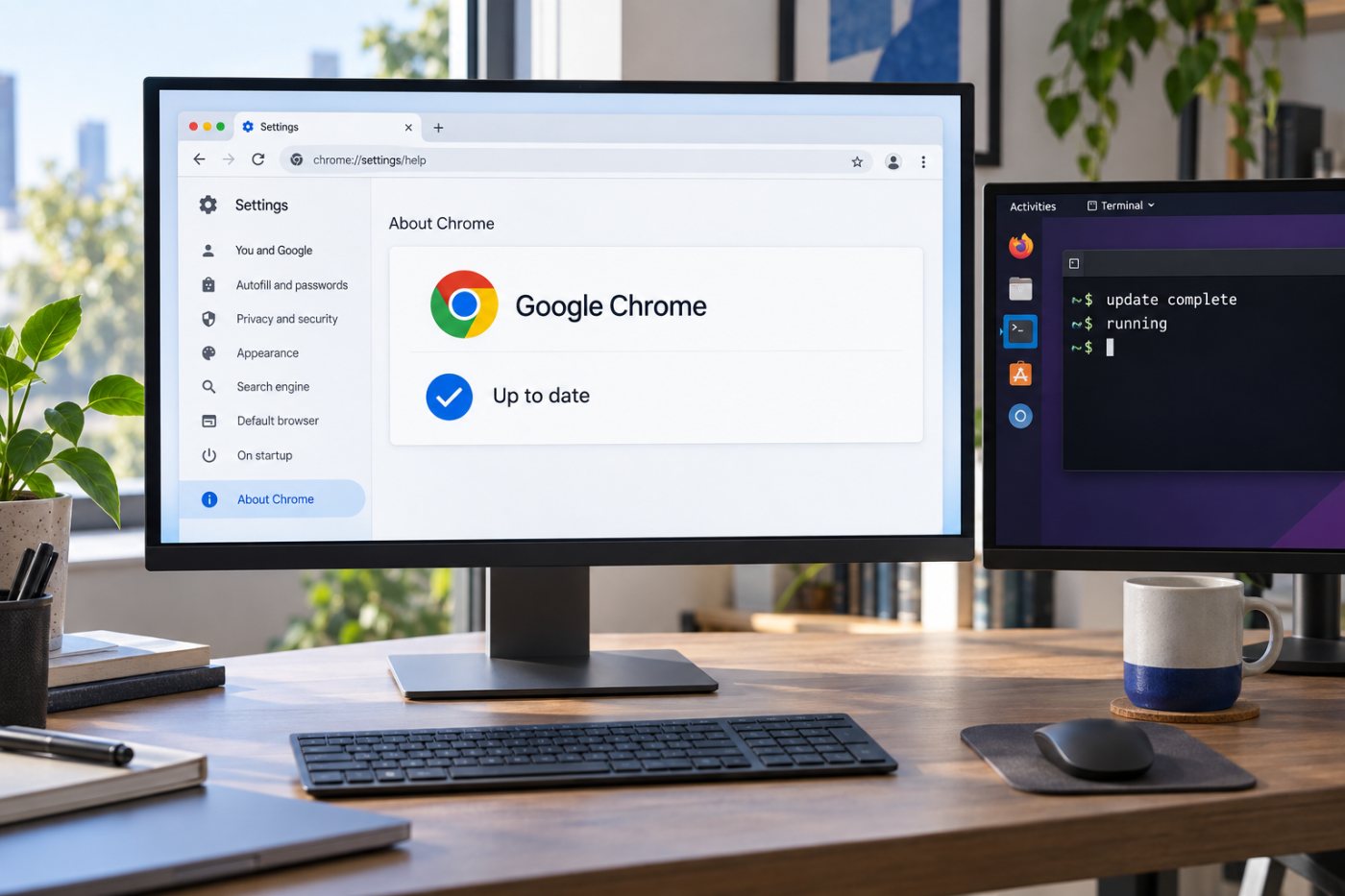Windows·macOS와 Linux에서 재시작 후 Chrome 수정 버전을 확인하는 과정