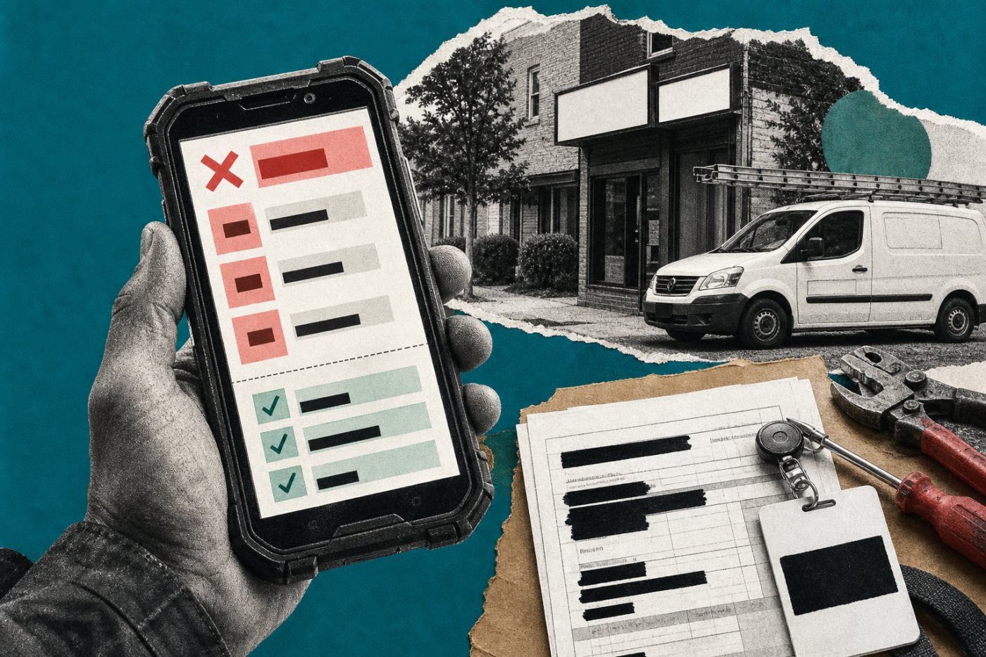 Service-area business correcting a rejected verification submission with location, equipment, vehicle-access, and management evidence.
