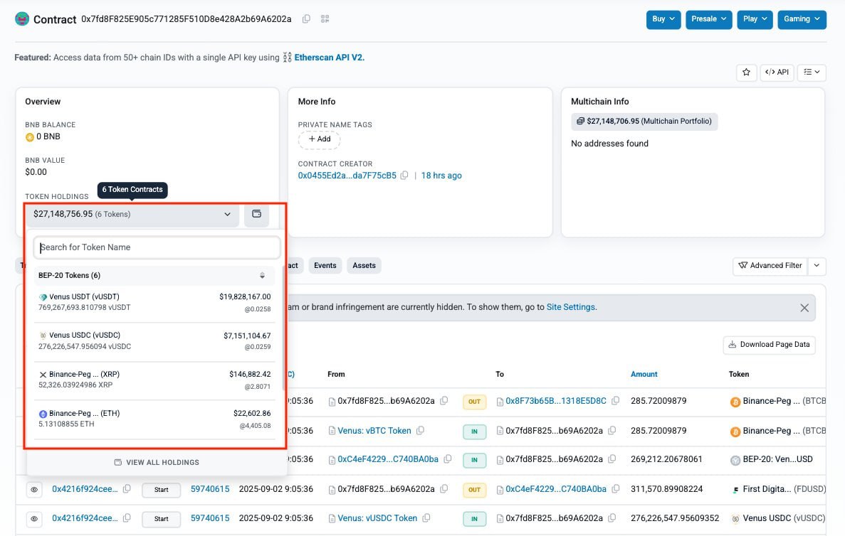 Venus Protocol User Loses $27M in Phishing Attack