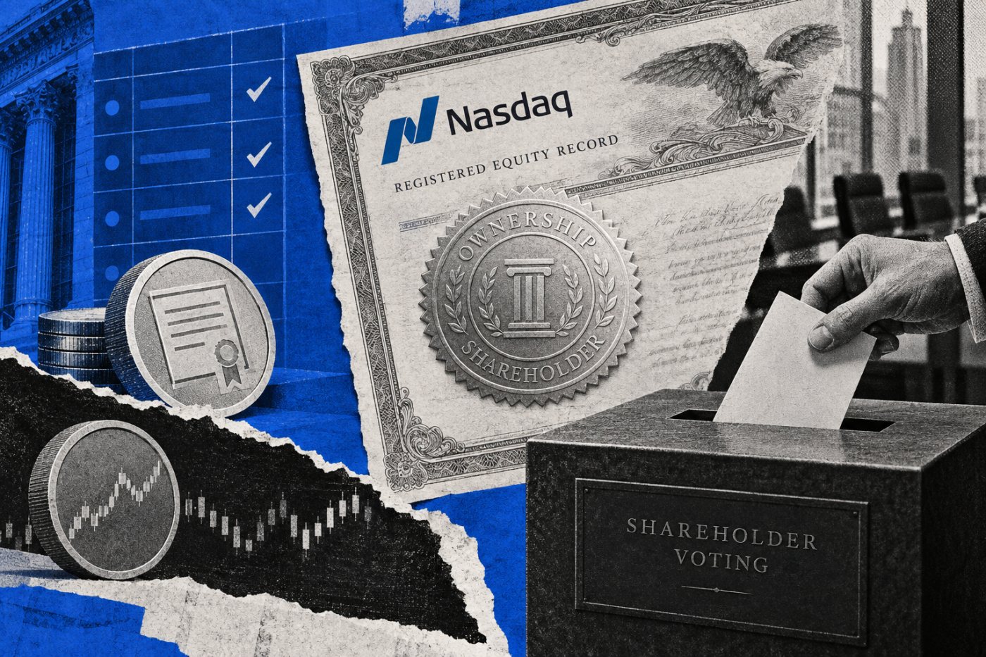 NETs dự kiến đưa người nắm giữ vào quy trình quyền cổ đông, khác với token tổng hợp chỉ theo dõi giá.