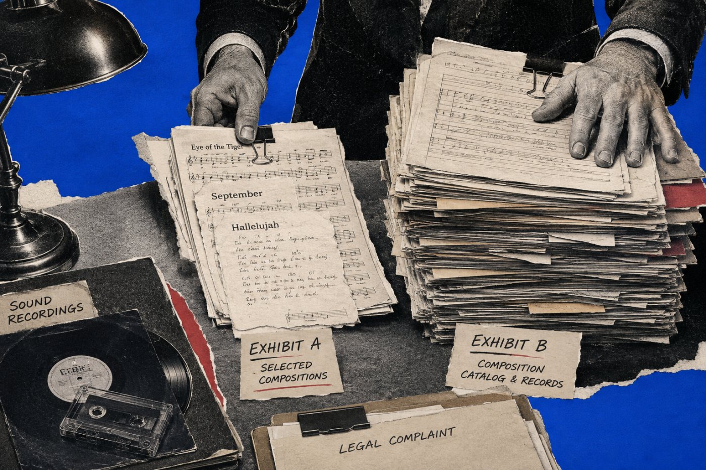 Anexos de la demanda relacionan composiciones, letras y partituras con las conductas atribuidas a Anthropic.