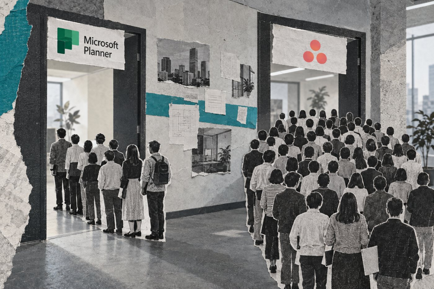 10人と50人の有料対象者について、Planner Plan 1とAsana Starterの月額相当額を比較する。