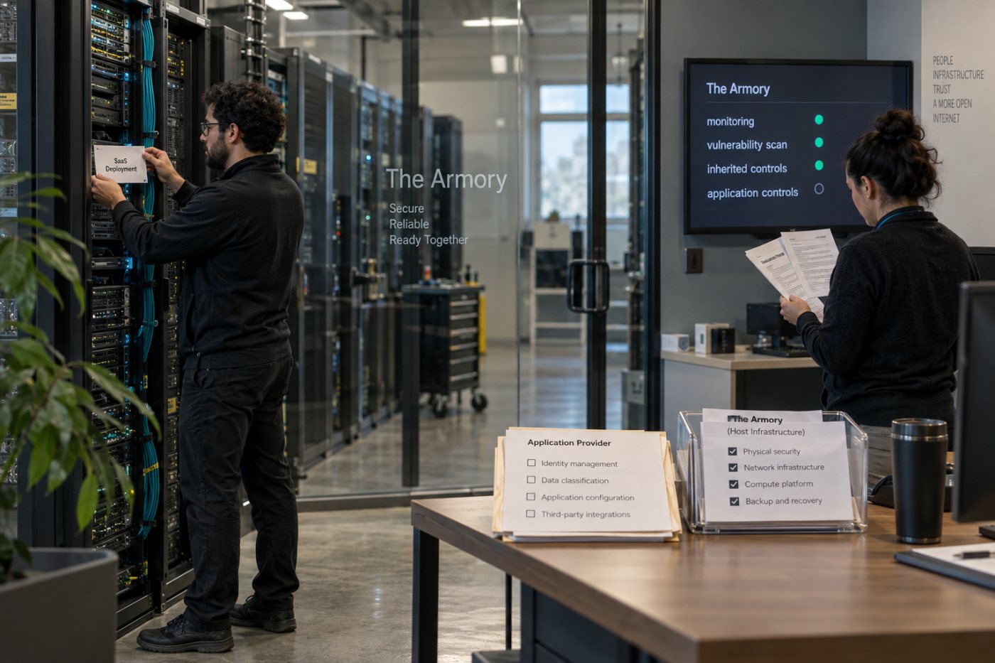 Incorporación de software en The Armory con controles de plataforma heredados y obligaciones propias del proveedor.