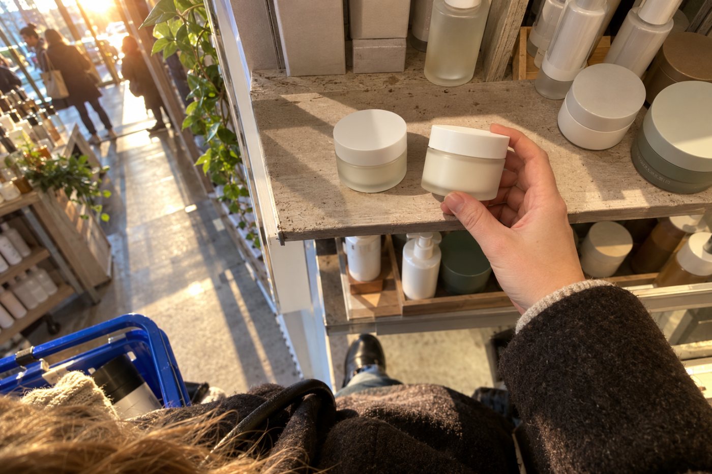 Et mottatt hudpleieprodukt sammenholdes med samme vare i butikk for å vise at sponsorgaven har økonomisk verdi.