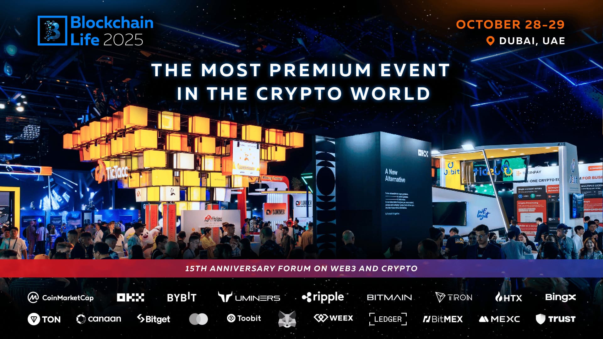 The 15th Anniversary Blockchain Life Forum gathers global crypto leaders in Dubai on October 28–29!