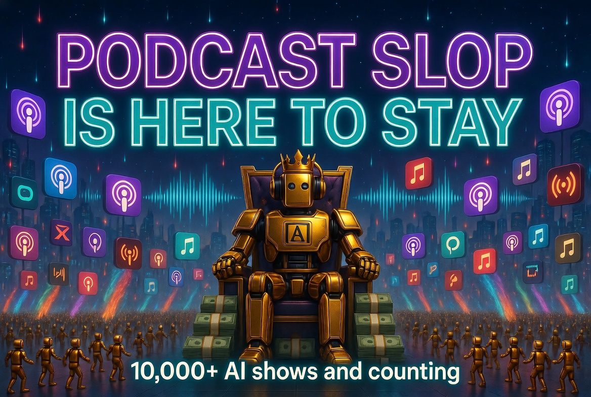 Podcast Slop Is Here to Stay: AI Just Flooded the Airwaves With 877 New Shows in 48 Hours