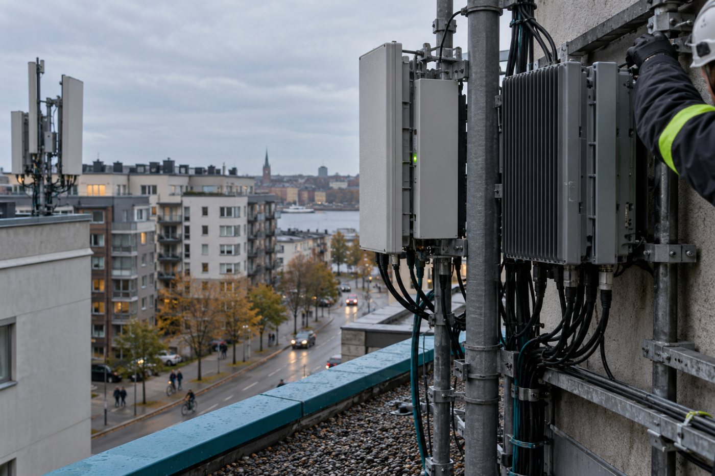 Ericssons mobilnätsutrustning illustrerar hur upptäckt, åtgärd och kontroll av ett nätfel hör ihop i arbetet mot nätautonomi.
