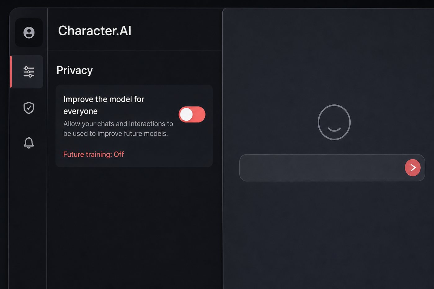 Character.AI میں model-improvement اختیار بند کرکے نئی گفتگو کو تربیتی استعمال سے الگ کرنے کی ترتیب