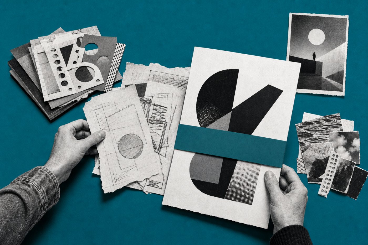 Final work, background materials and third-party assets receive different ownership, licensing and portfolio terms.
