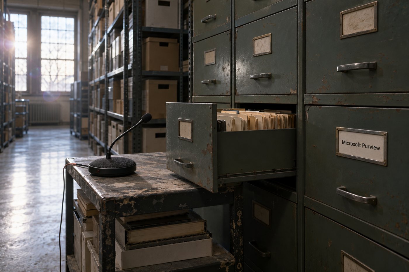 A Microsoft Purview sensitivity label marks a boundary around records that could inform Zoom’s conversation context.