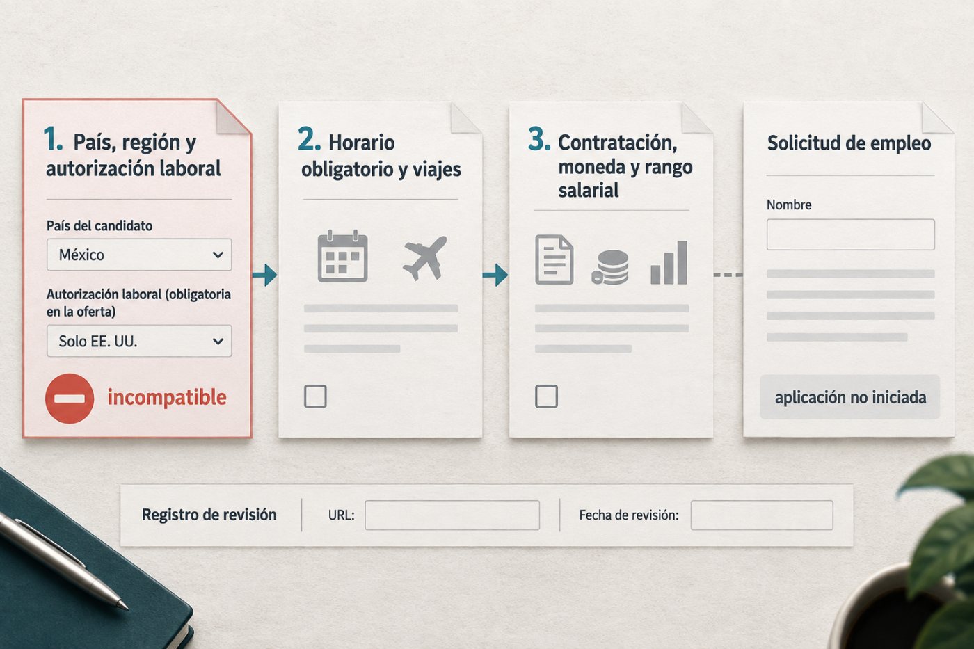 Descarte temprano de una vacante remota por una autorización laboral incompatible