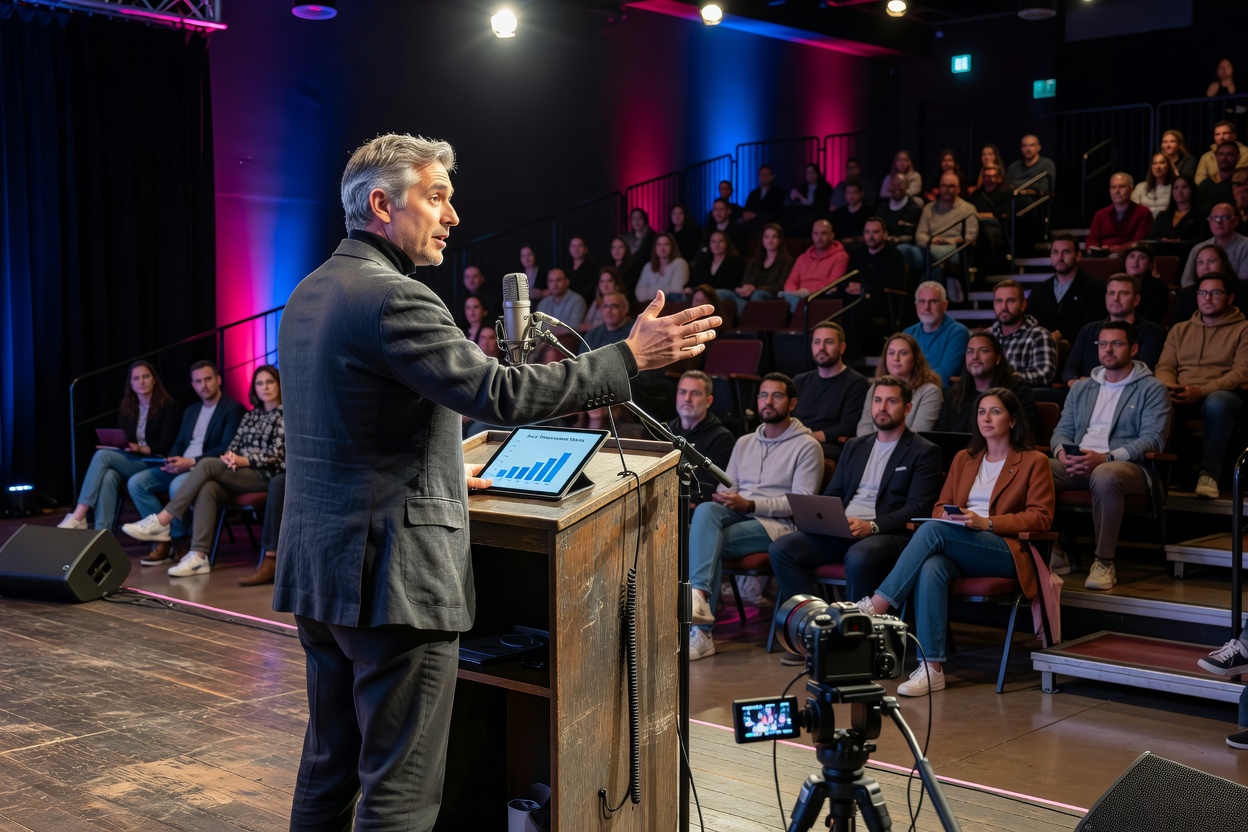 Creator addressing audience about tokenized assets