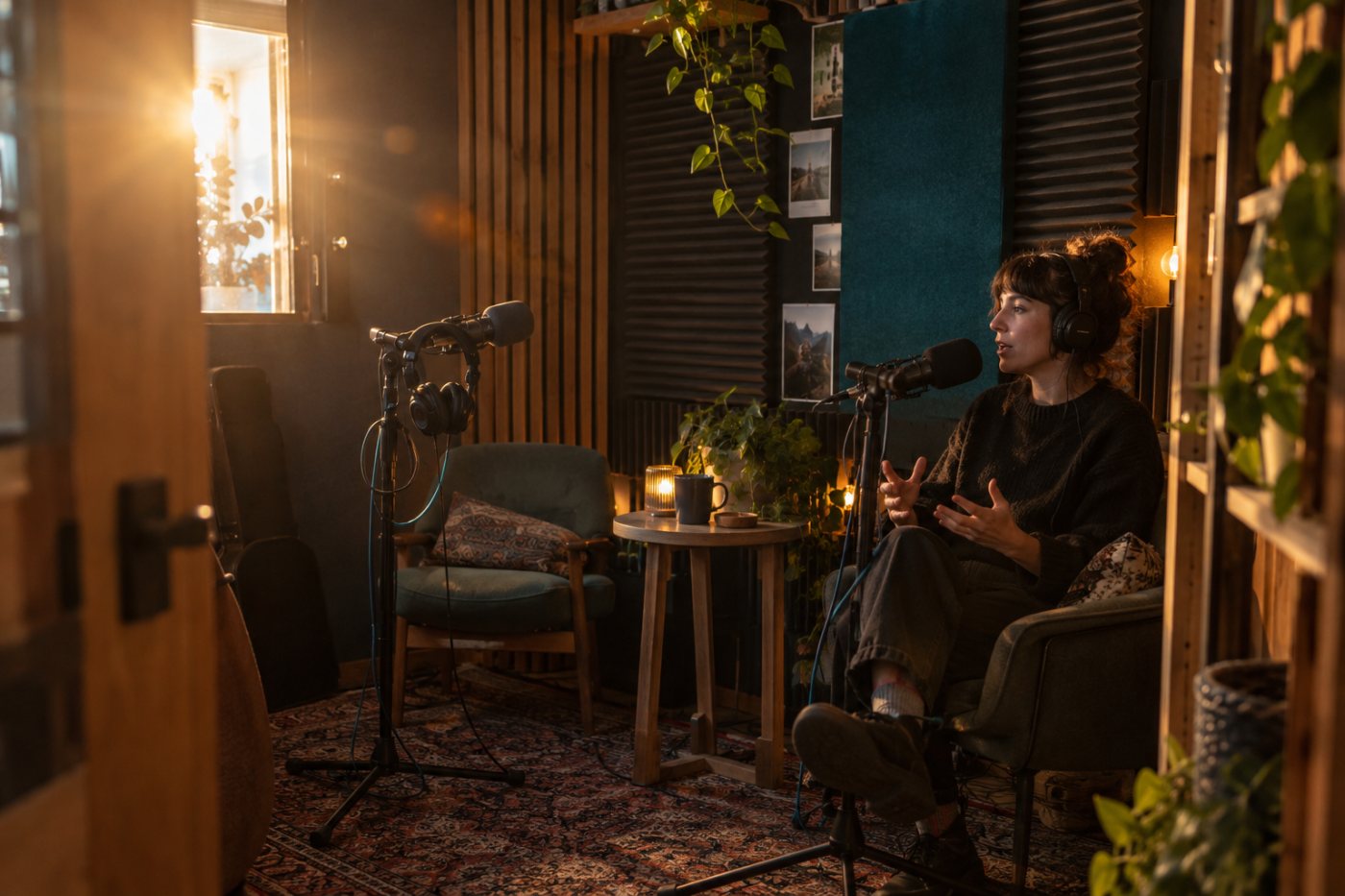 Tvorca nahráva podcastovú epizódu, ktorú môže sprístupniť platiacim členom na Patreone alebo Ko-fi.