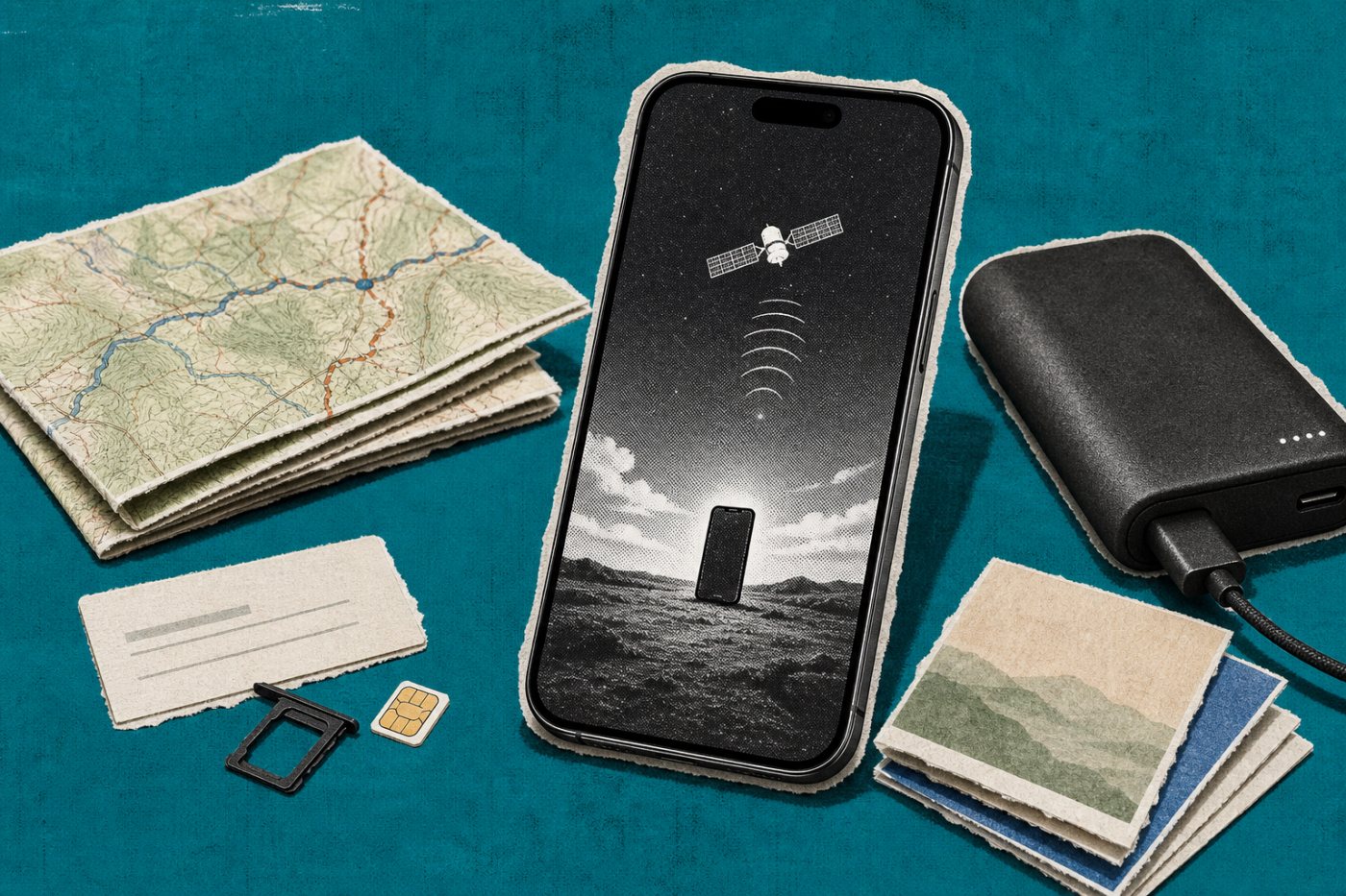 Pre-trip preparation for Messages via satellite with the connection demo, emergency contacts, offline details and backup power.