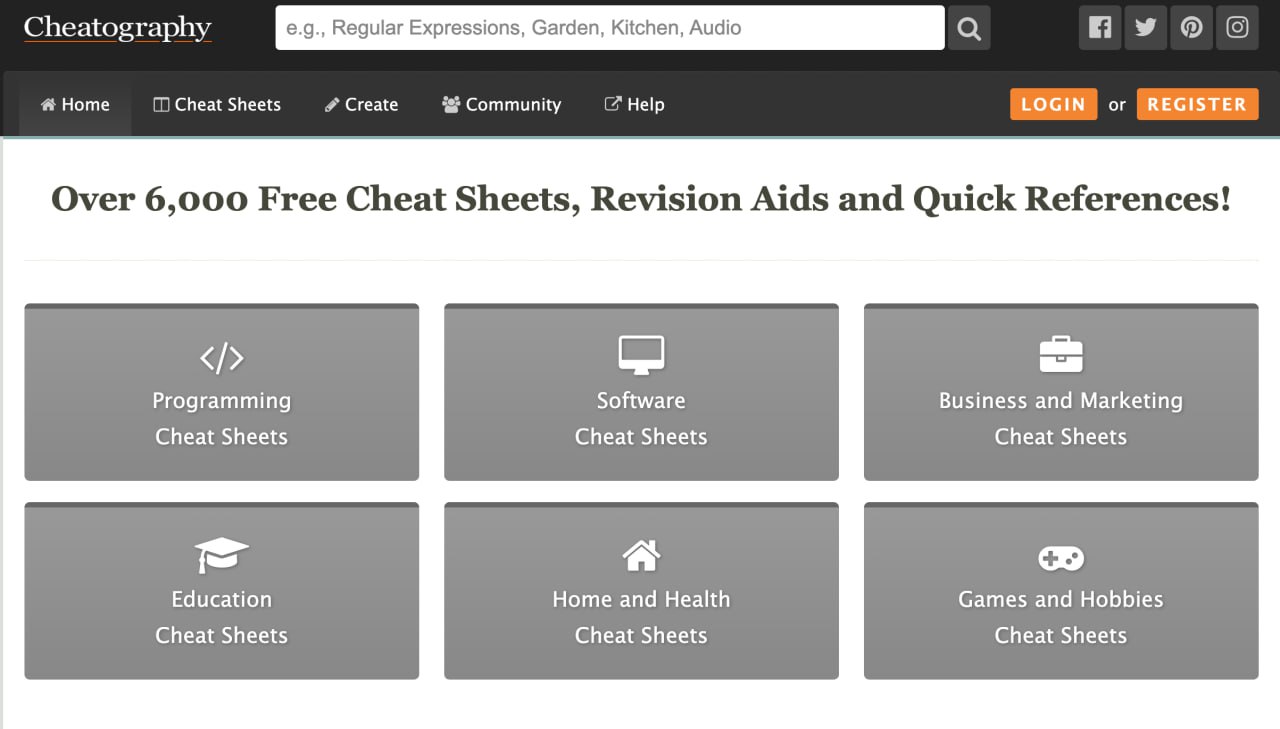 Discover a Massive Library of Cheat Sheets for Every Need: Study, Coding, Design, Business, Marketing, Languages, and Even Gaming