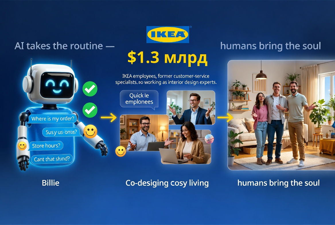 Ikea Keeps the Human Face in the Age of AI: How Chatbot Billie Created More Creative Jobs — and $1.3 Billion in New Revenue