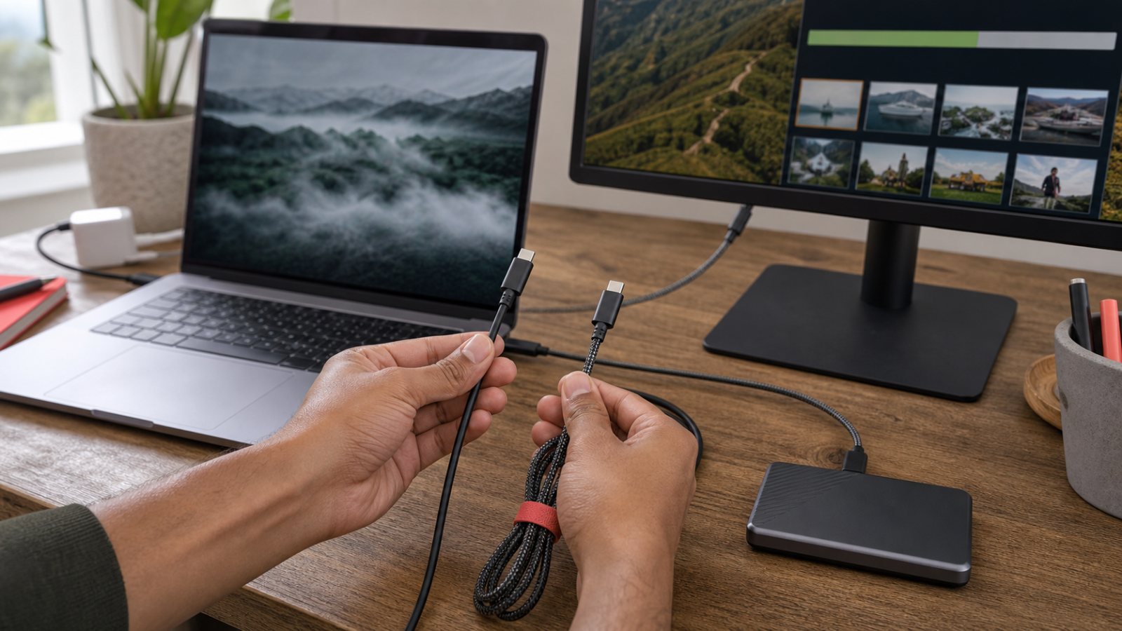 USB-C केबल चुनते समय 60W या 240W के साथ डेटा गति और वीडियो समर्थन भी जाँचें
