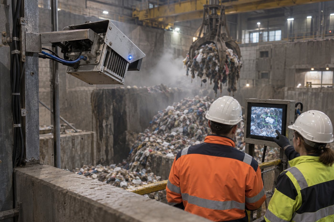 Sistema da Jaipur Robotics monitora o bunker da usina cantonal de Giubiasco durante a operação.