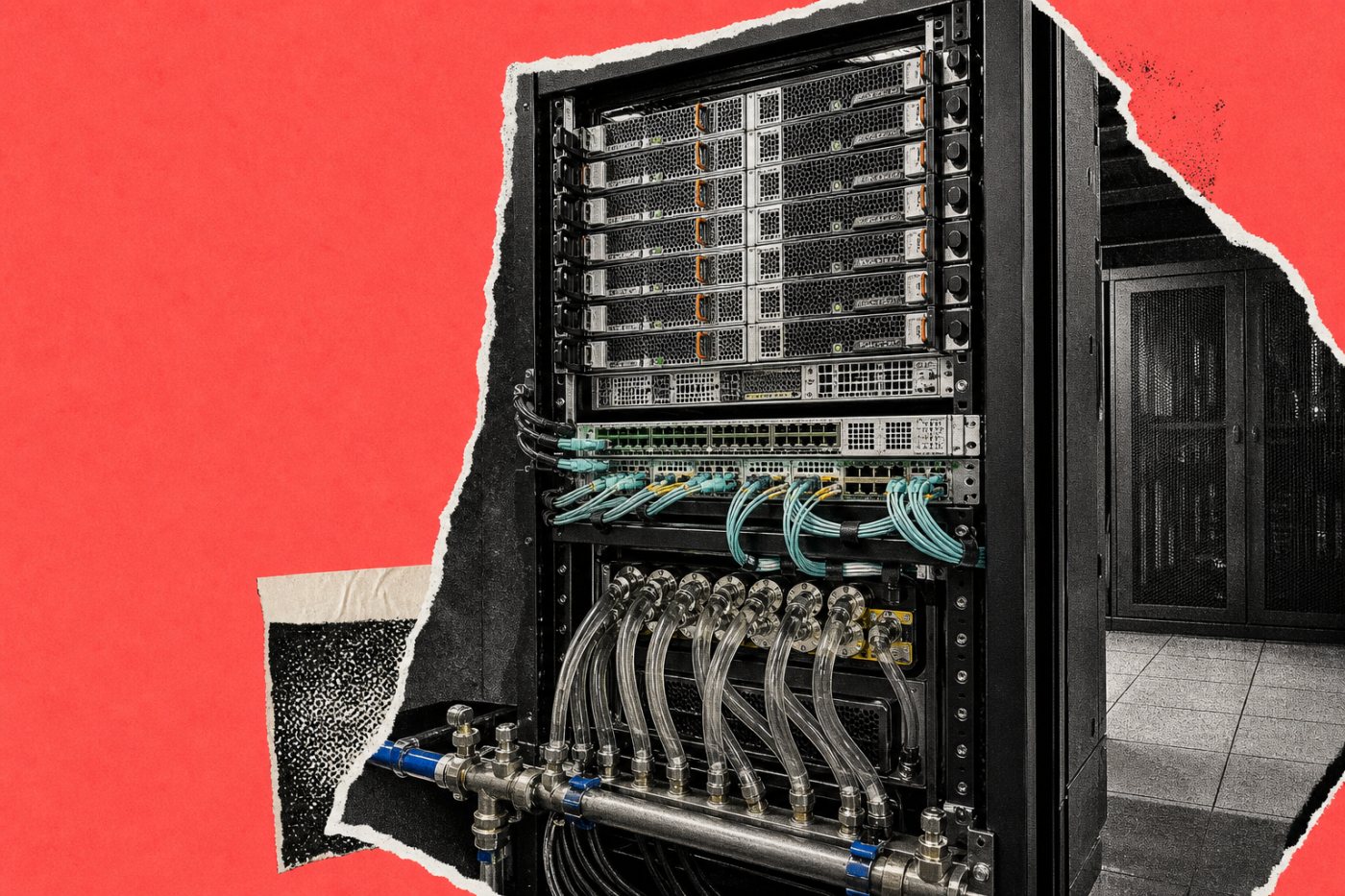 Supermicro高密度GPU服务器、Cisco AI网络设备与液冷系统被安装在同一整机架基础设施中
