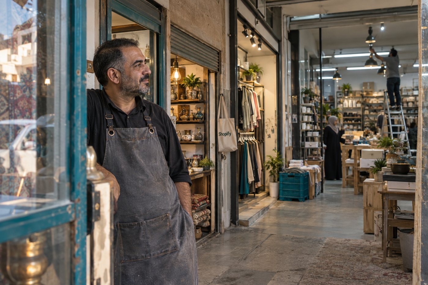 مقارنة كلفة Shopify وWooCommerce عبر ثلاثة أحجام افتراضية من المتاجر مع إبراز الاستضافة والإضافات والصيانة.