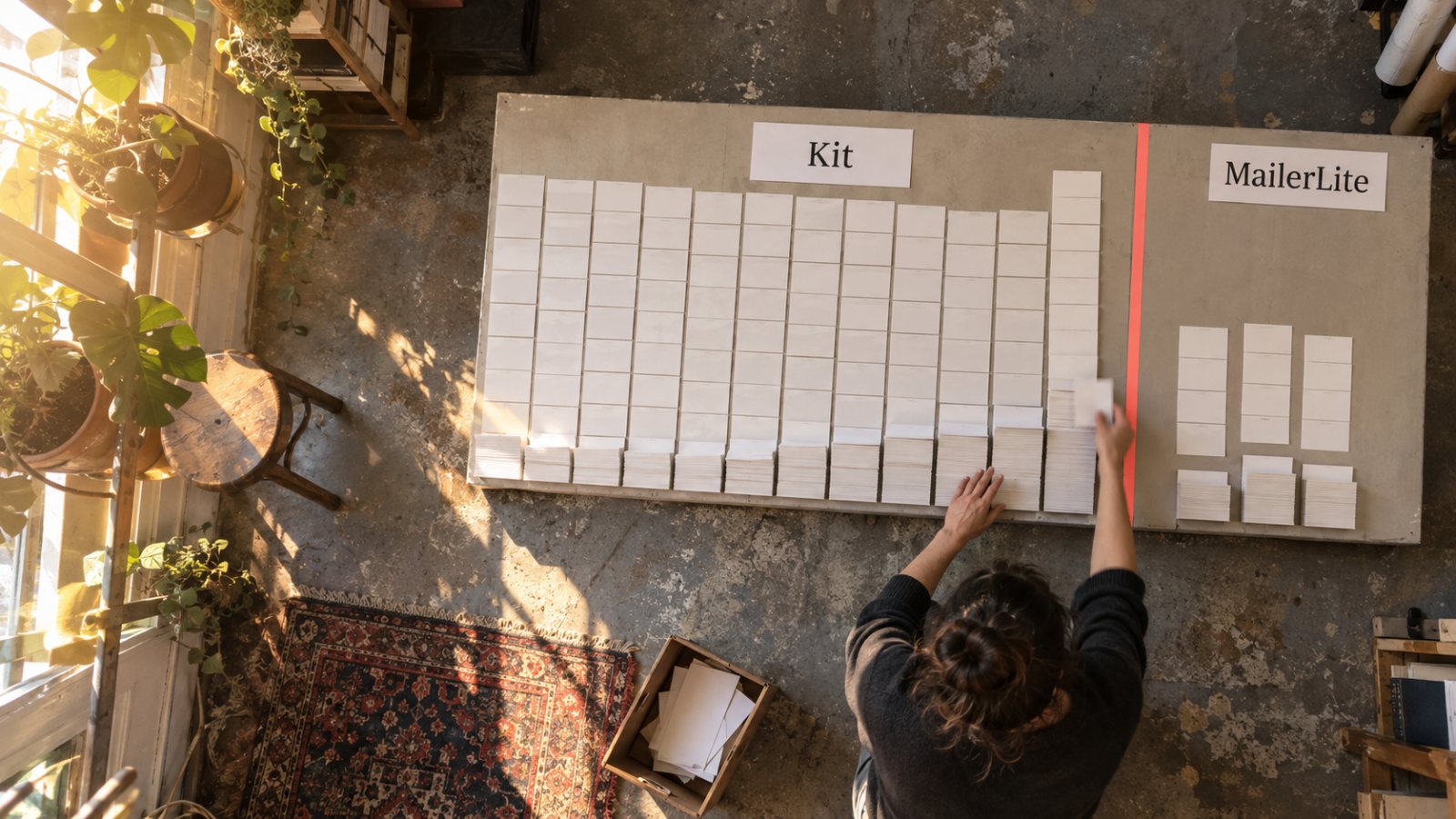 Kit o MailerLite: la lista gratuita no revela el coste al automatizar