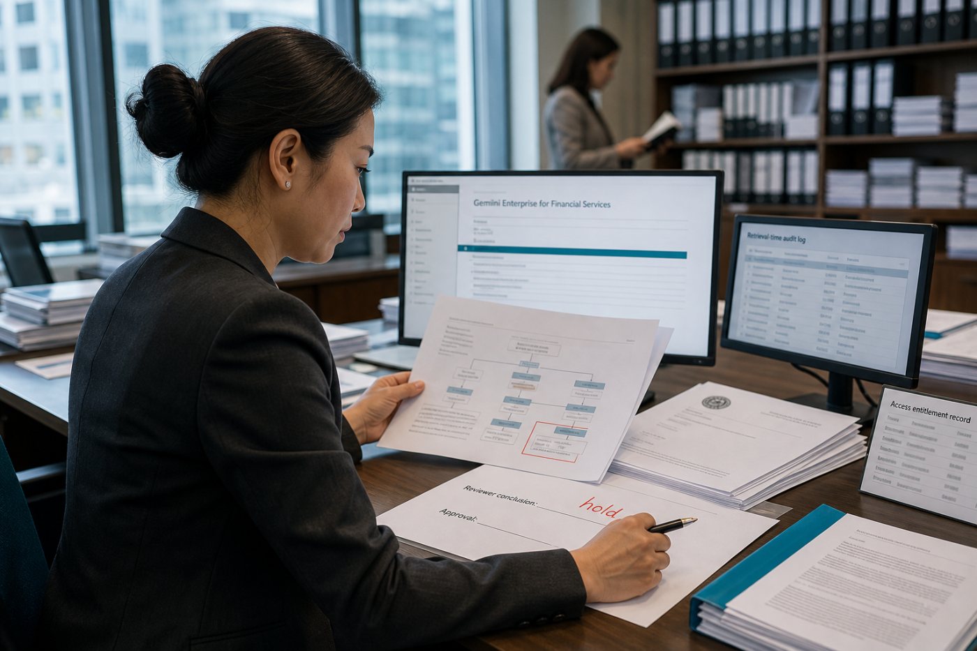 Chuyên viên tuân thủ đối chiếu kết luận về chủ sở hữu doanh nghiệp với hồ sơ gốc, quyền truy cập và phiên bản dữ liệu
