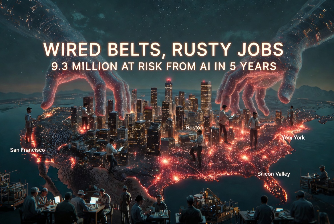 Tufts Report: 9.3 Million US Jobs at Risk from AI in the Next 5 Years — And the Hits Are Coming for High-Tech Hubs, Not Rust Belt Towns