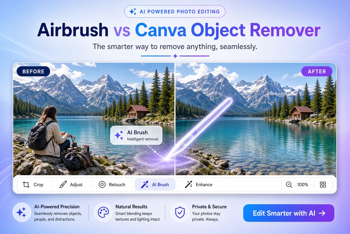 Airbrush vs Canva: Which Object Remover Is Better for Quick Photo Cleanup?