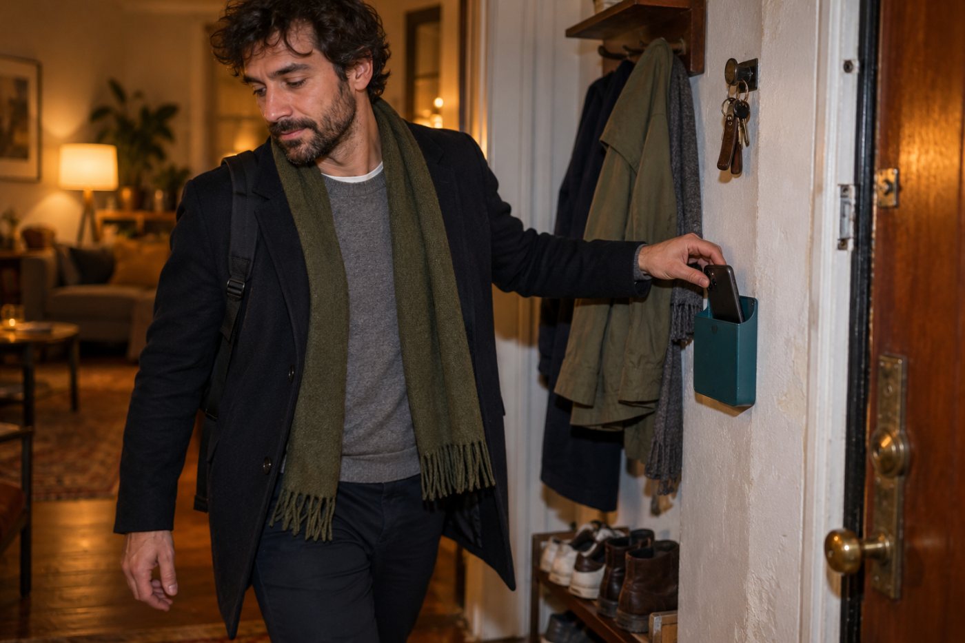 Il telefono di lavoro viene lasciato nell’ingresso durante la fascia di disconnessione.