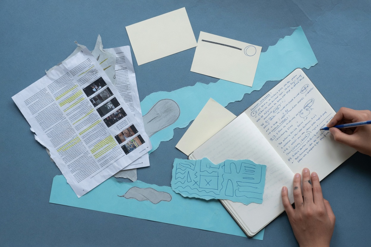 Adding personal insights to content planning materials on paper