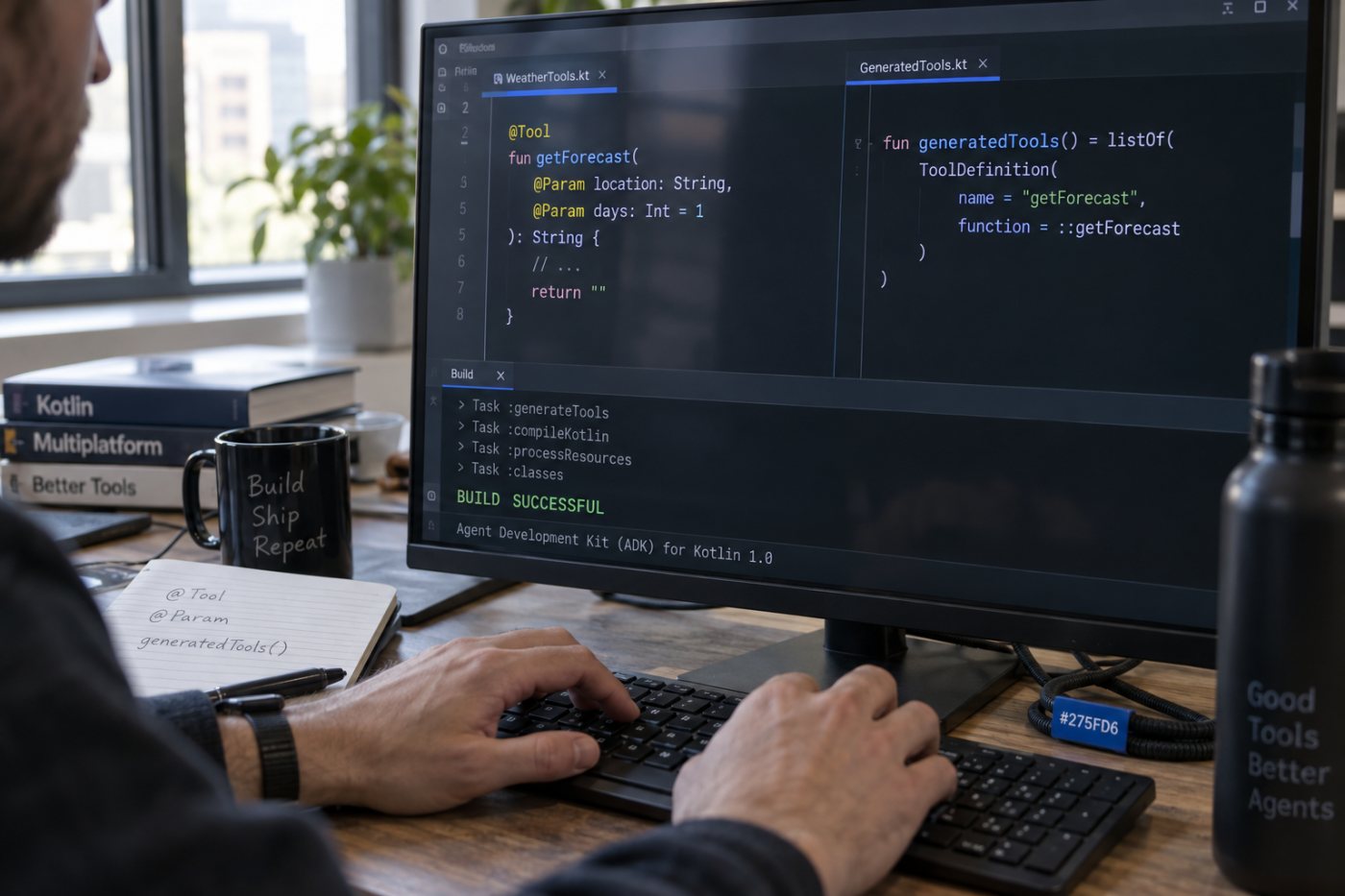 Dự án ADK for Kotlin dùng KSP để sinh mã đăng ký công cụ từ hàm @Tool.