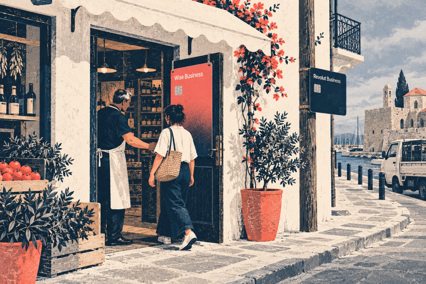 Η Wise Business και η Revolut Business είναι διαθέσιμες στην Κύπρο, αλλά το εφάπαξ κόστος της Wise χρειάζεται ξεχωριστή τιμή.