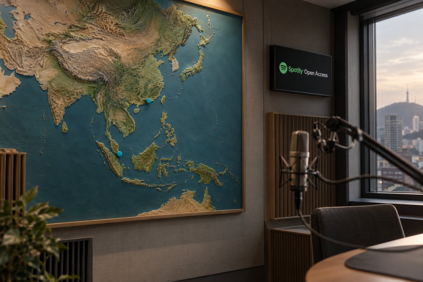 Spotify 팟캐스트 직접 구독의 아시아 지원 지역인 홍콩·싱가포르와 목록에 없는 대한민국의 대비