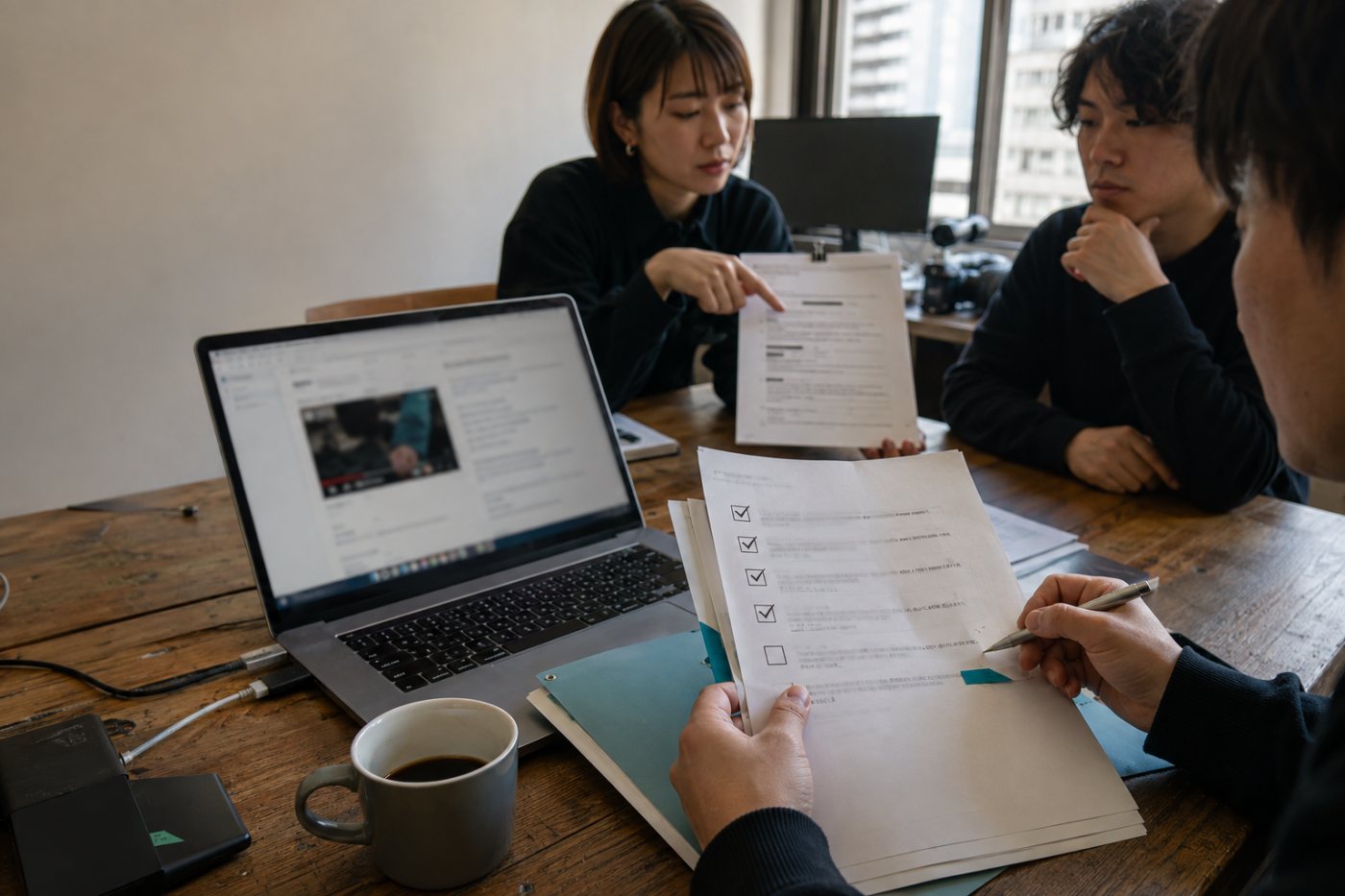 広告主と制作担当者が公開前にPR表示、リンク、確認権限、ブランドアクセスを照合する作業