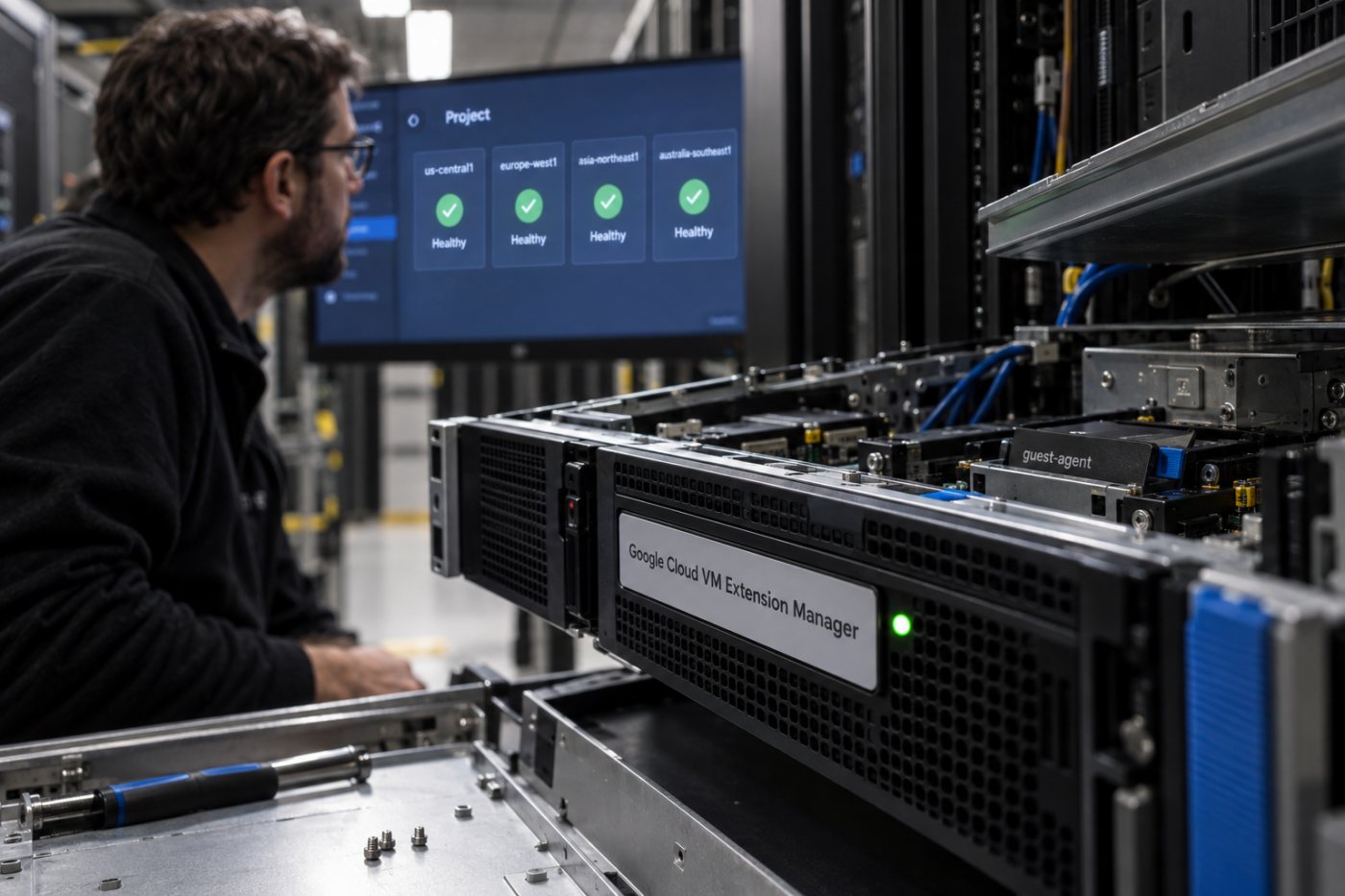 VM Extension Manager erkennt eine abweichende Gasterweiterung und stellt den deklarierten gesunden Zustand wieder her.