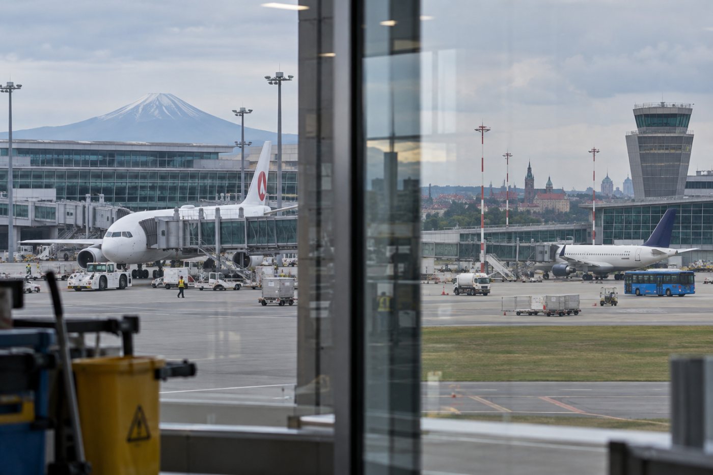 Japán és lengyel repülőterek, amelyek a Microscan felderítési célpontjai között szerepeltek.