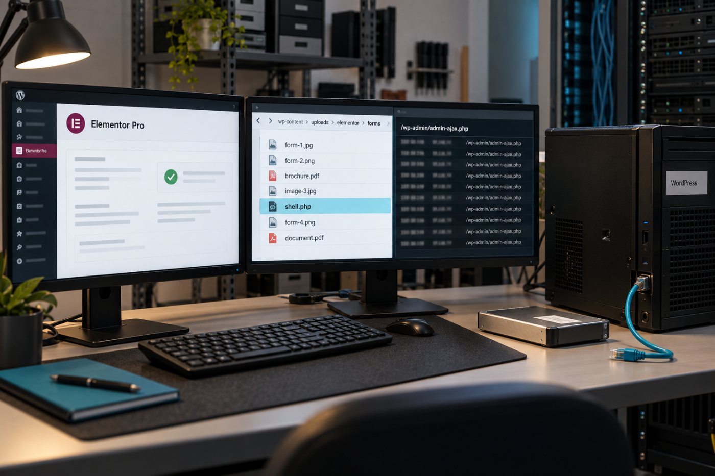 Elementor Pro کی version جانچ، forms uploads اور admin-ajax logs کے بعد متاثرہ host کی containment