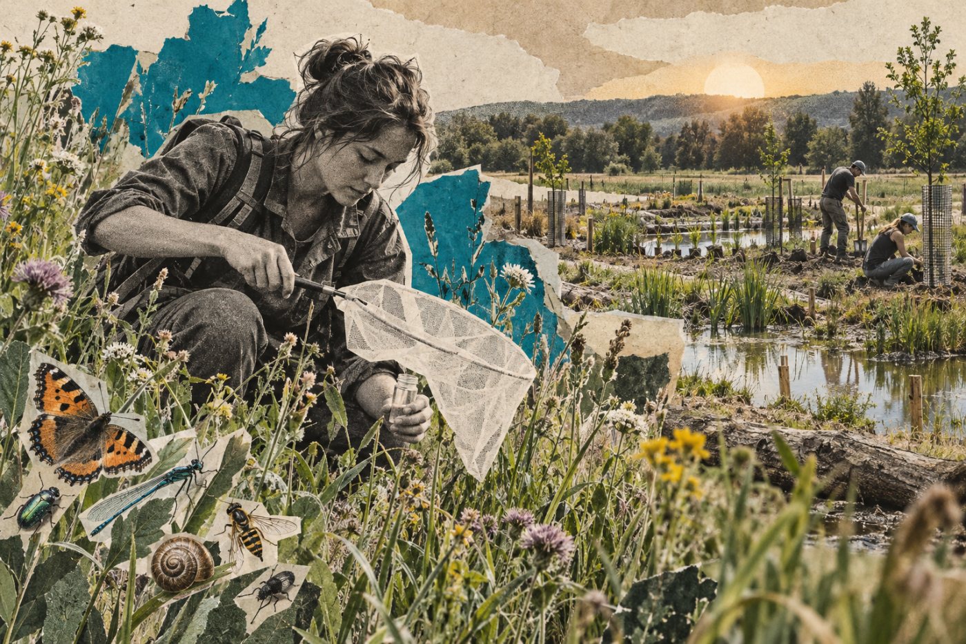 Gerinctelenek terepi felmérése és élő laboratóriumi ökoszisztéma-helyreállítás a Horizon Nature témáihoz kapcsolódva.