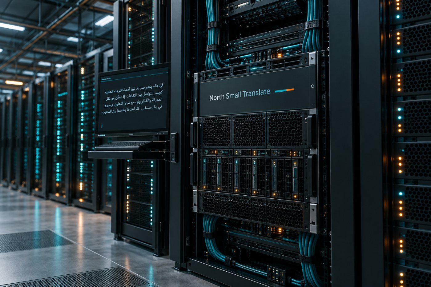 تشغيل North Small Translate على عتاد خوادم مخصص لمعالجة نص عربي طويل.