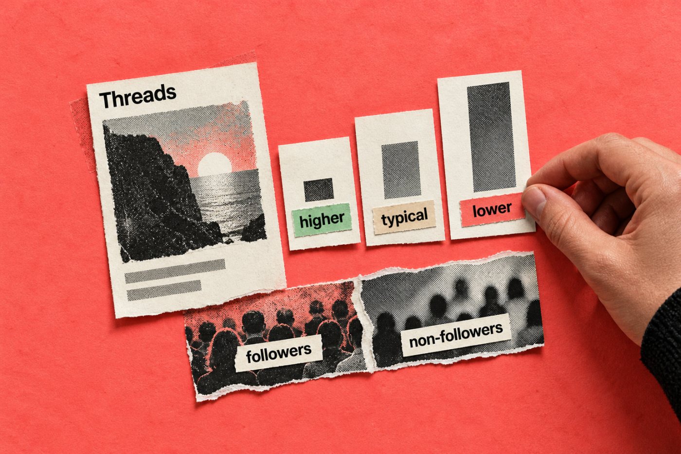 Threads Insights ordnet Beitragswerte relativ zur eigenen Norm ein und trennt Follower- von Nicht-Follower-Reichweite.
