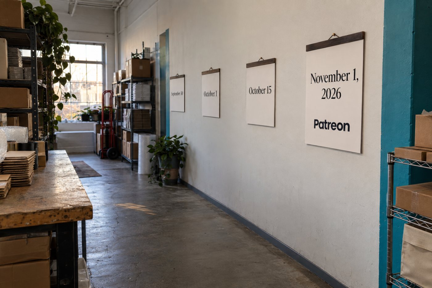 Patreon migration timeline showing support cutoffs before the November 1, 2026 deadline.
