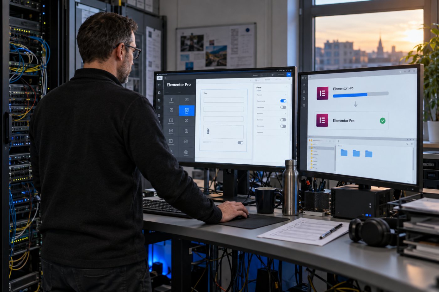 Die Prüfung einer Elementor-Pro-Installation verbindet Versionskontrolle, Formularkonfiguration und Update auf 4.2.2.