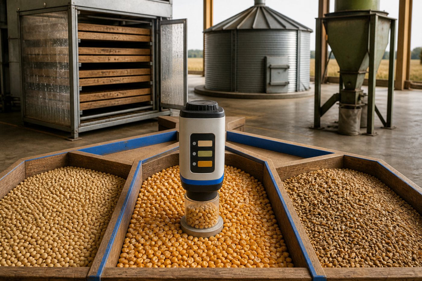 Lotes agrícolas são medidos e separados conforme atributos de qualidade relevantes para armazenamento e comercialização.